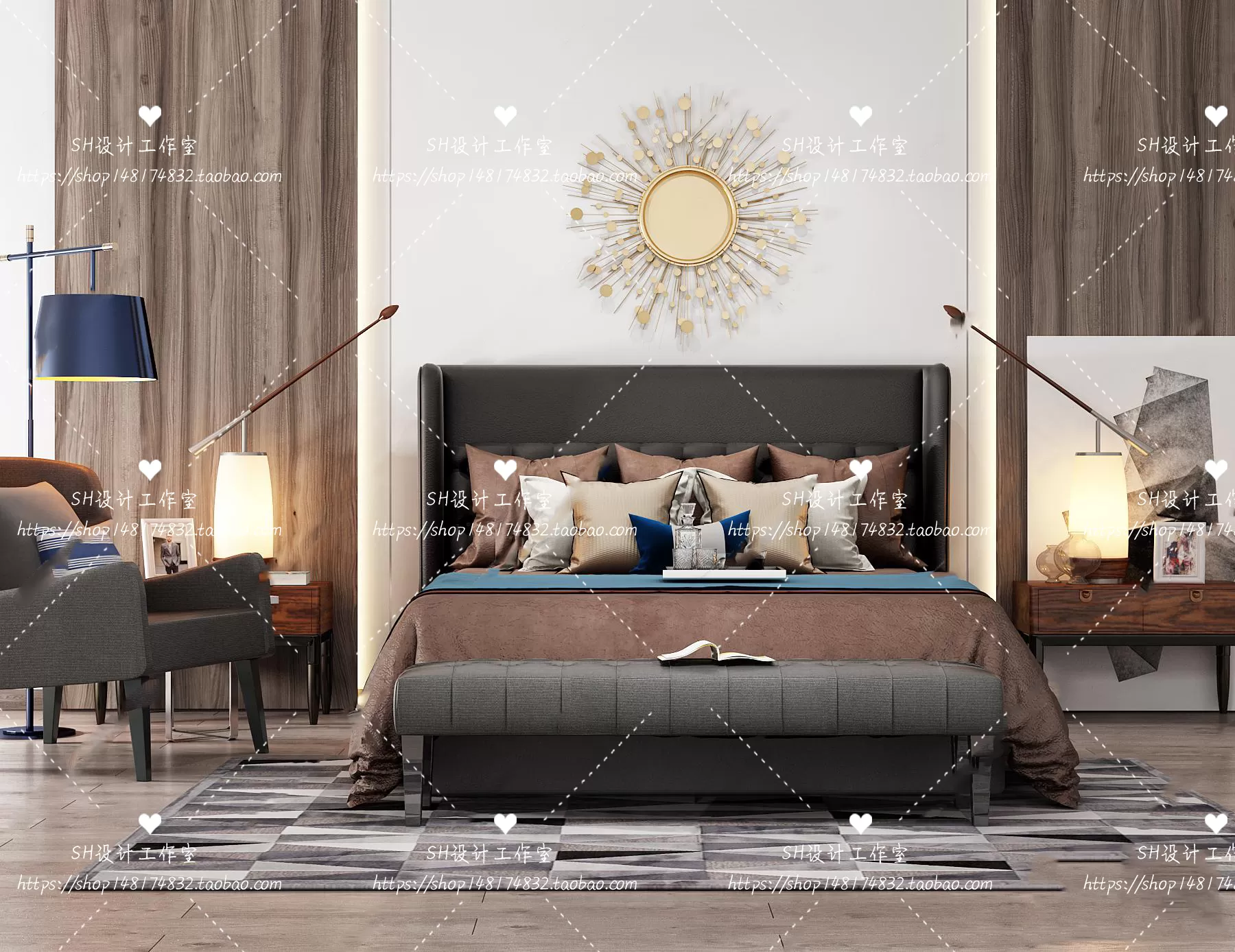 Bed – 3D Models – 1708