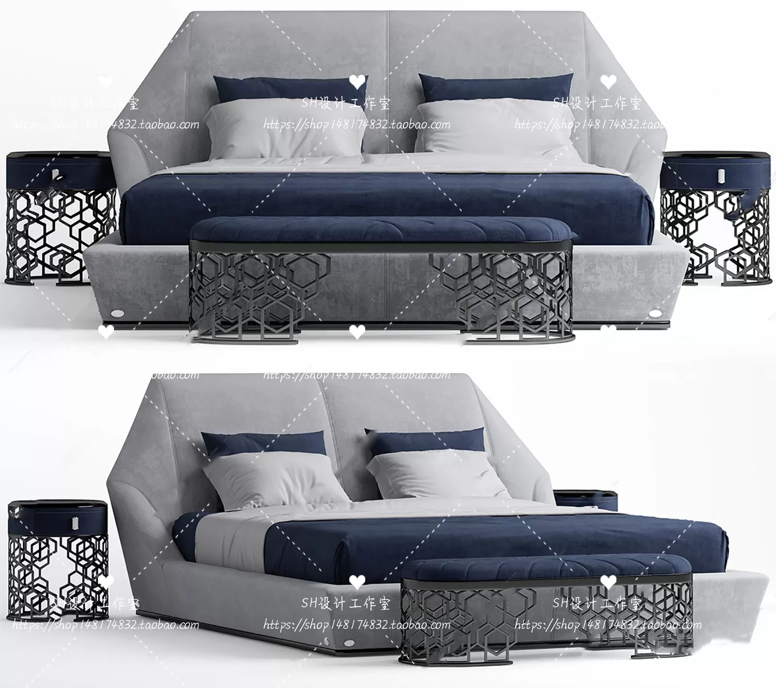 Bed – 3D Models – 1713