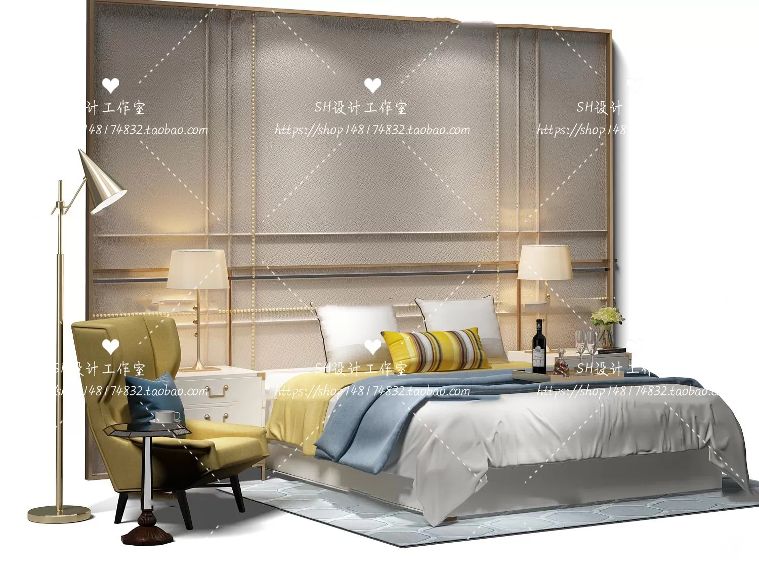 Bed – 3D Models – 1775