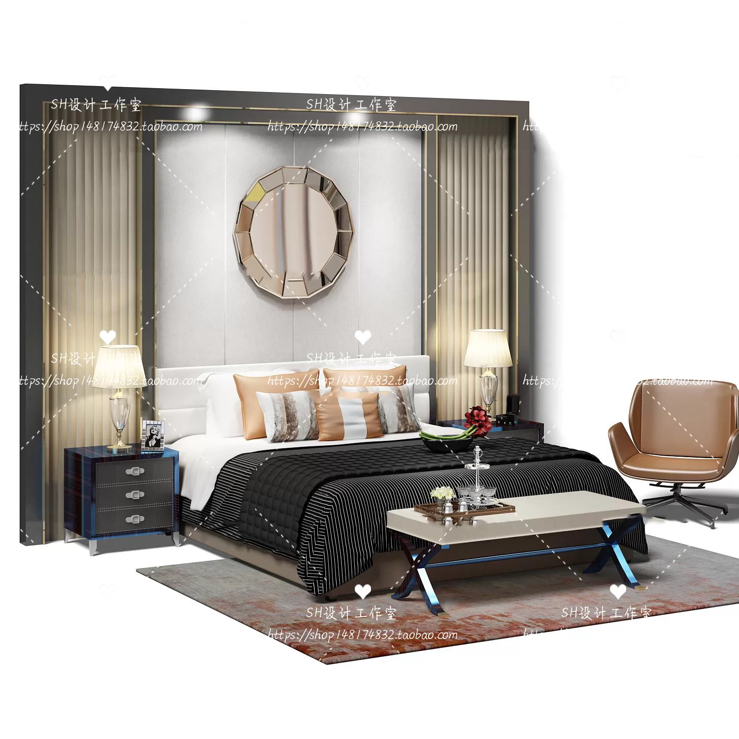 Bed – 3D Models – 1776