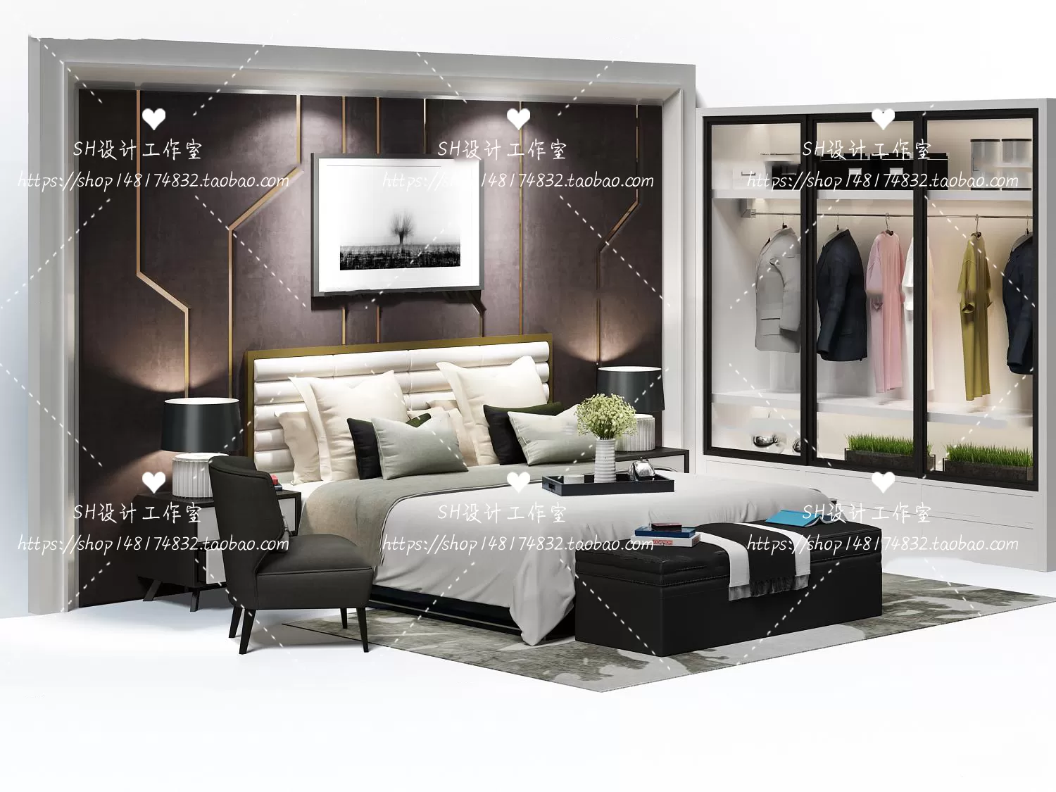 Bed – 3D Models – 1780