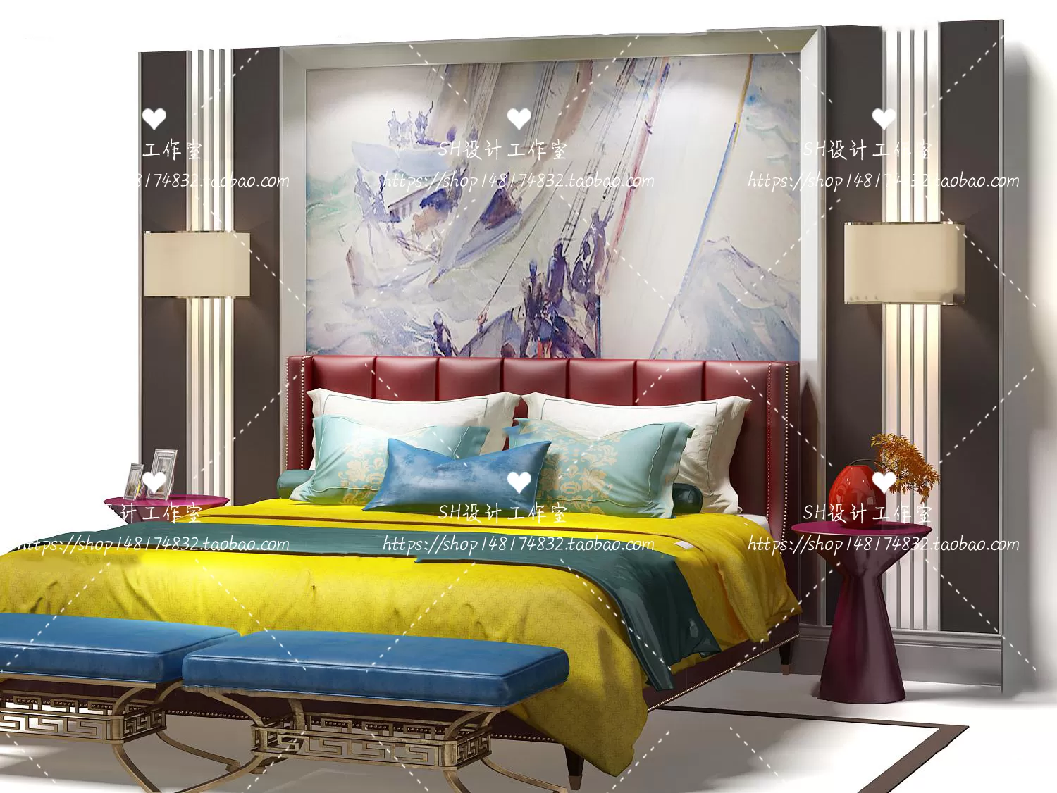 Bed – 3D Models – 1781