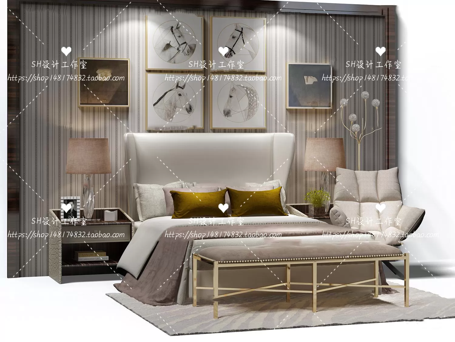 Bed – 3D Models – 1784