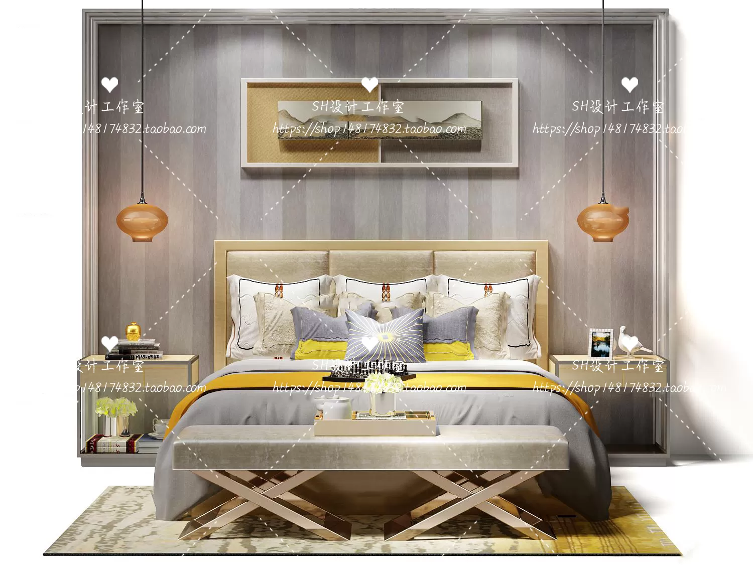 Bed – 3D Models – 1785