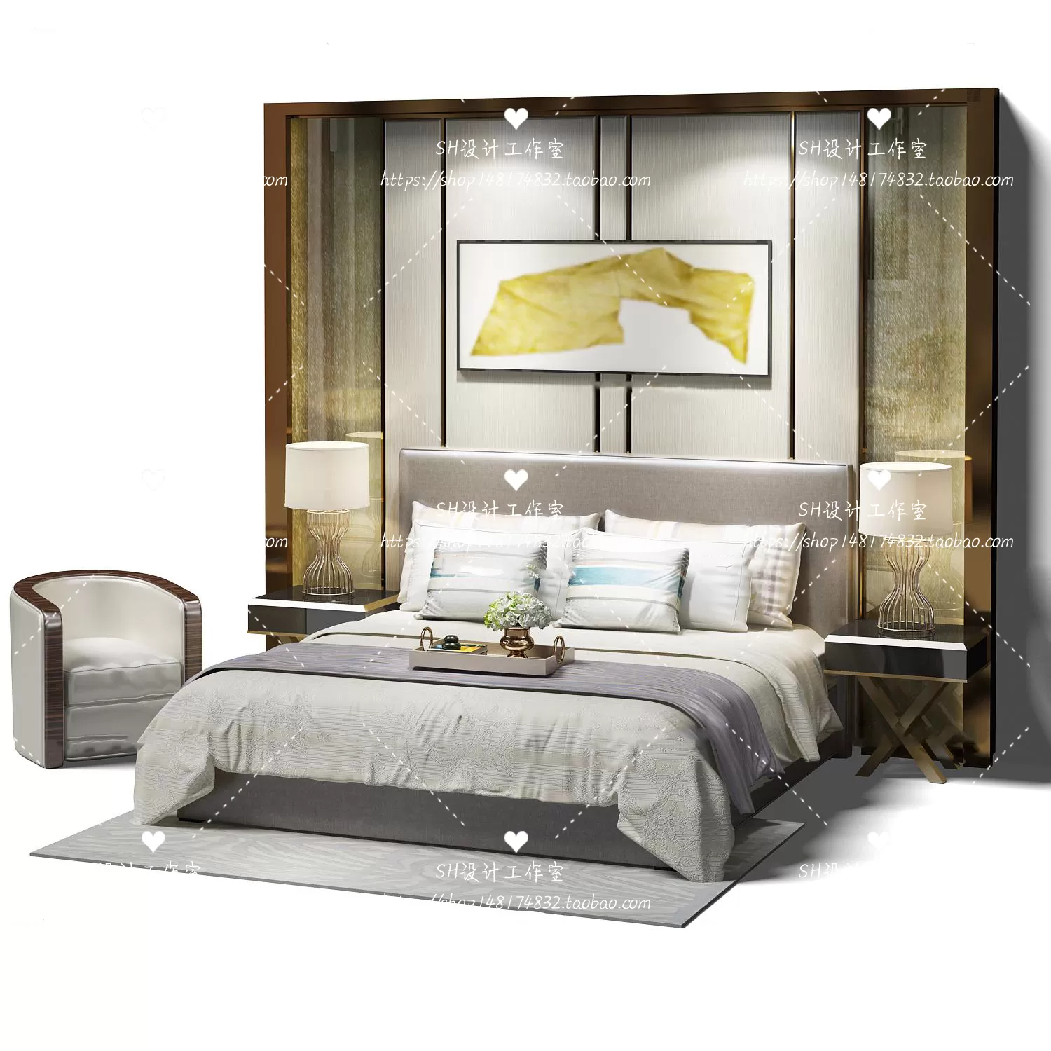 Bed – 3D Models – 1787