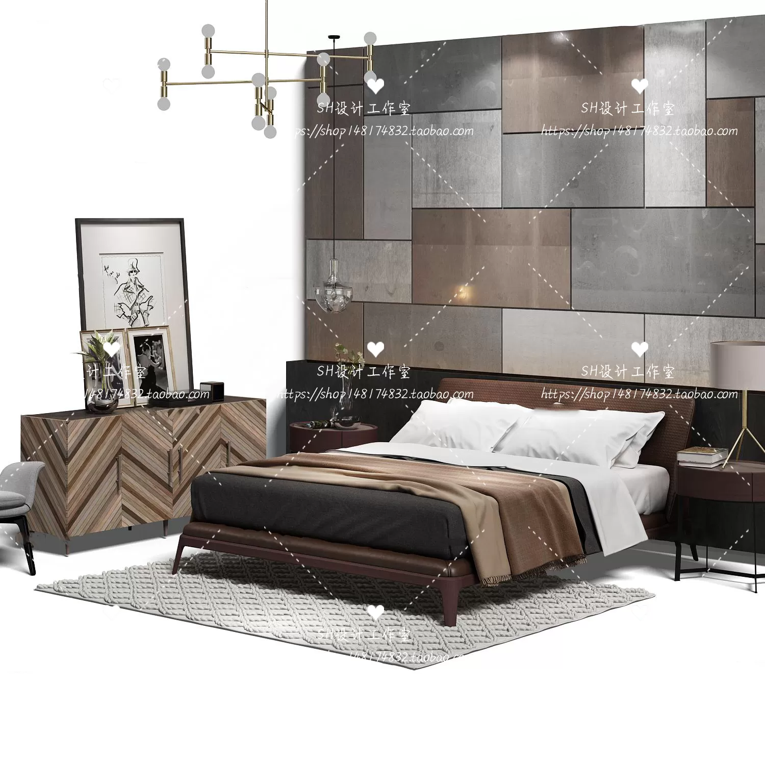 Bed – 3D Models – 1795