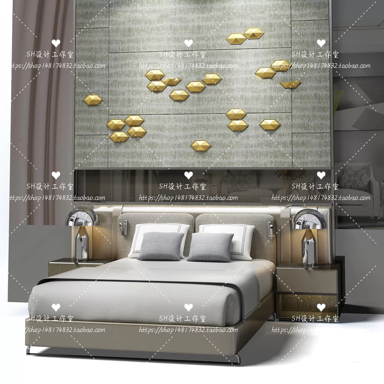 Bed – 3D Models – 1801