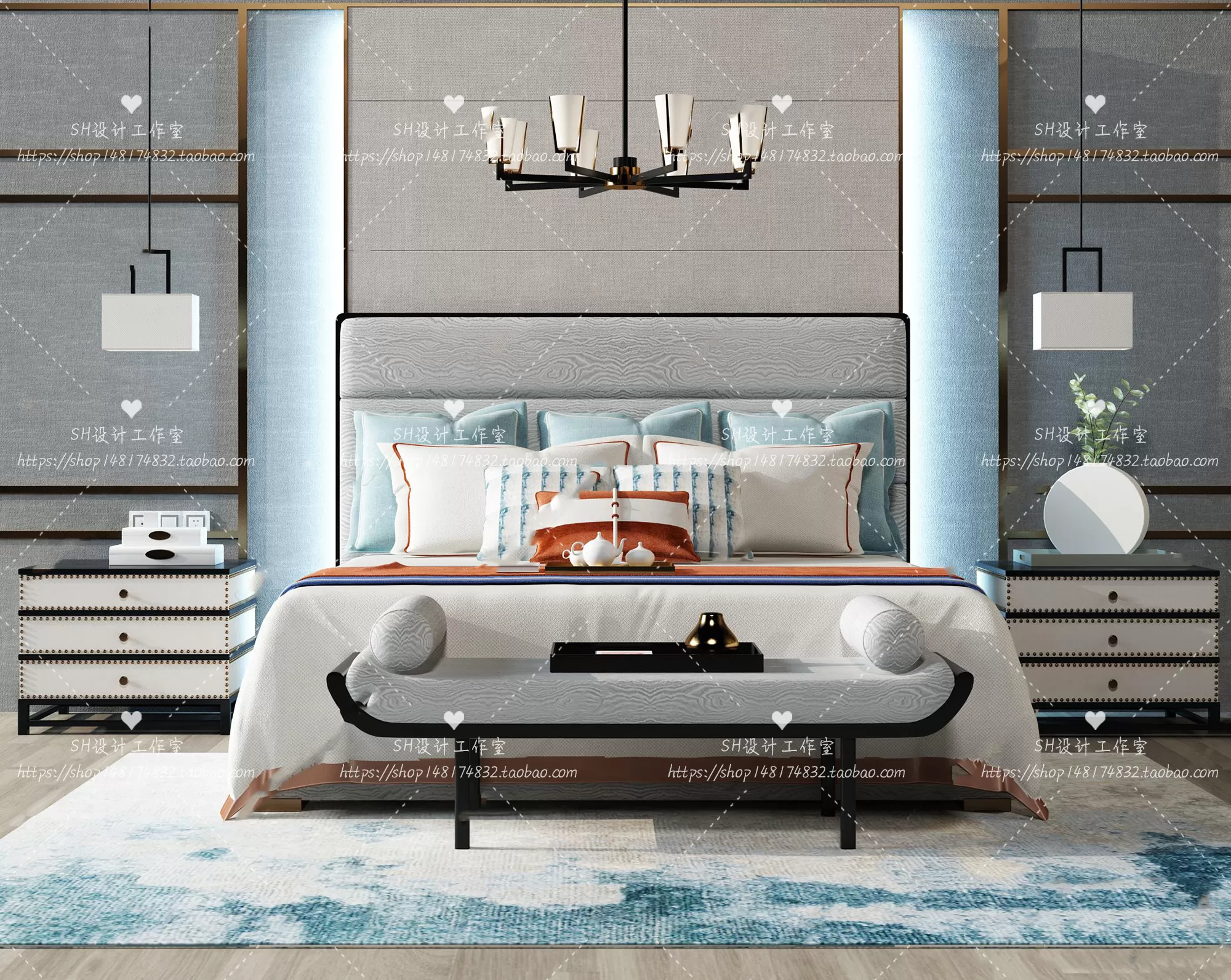 Bed – 3D Models – 1803