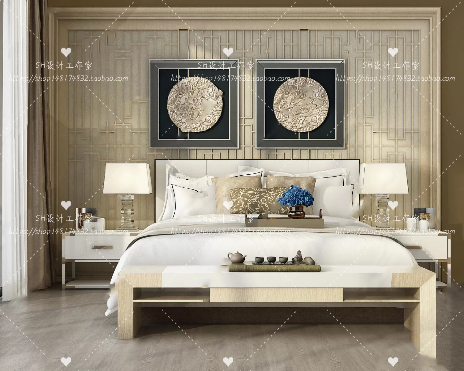 Bed – 3D Models – 1826