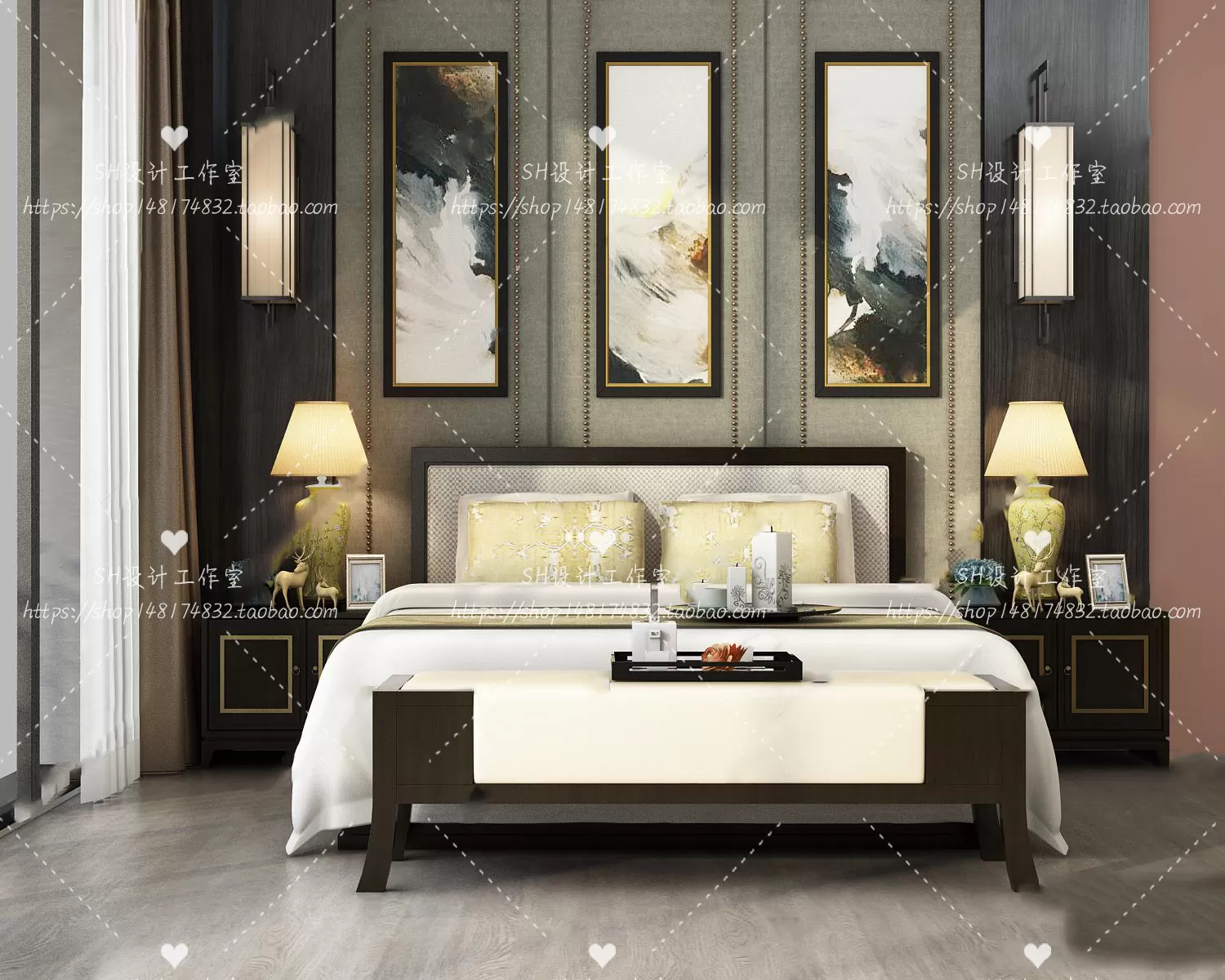 Bed – 3D Models – 1827