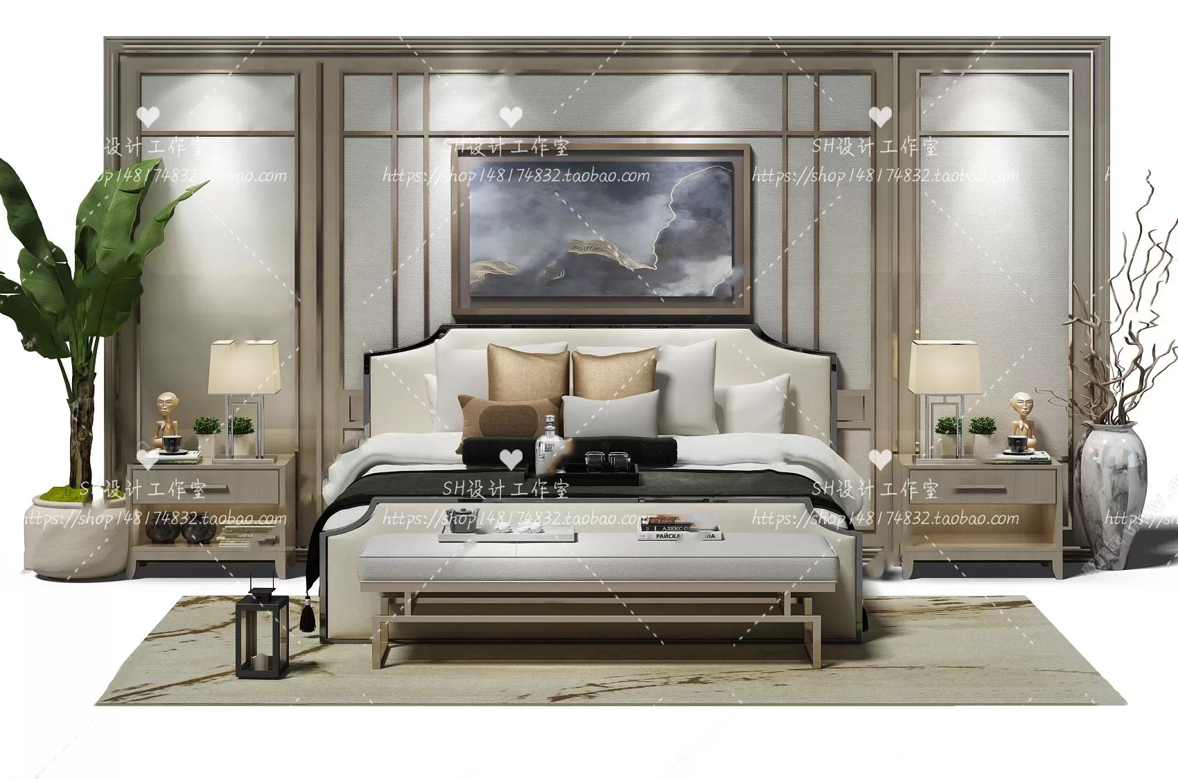 Bed – 3D Models – 1836