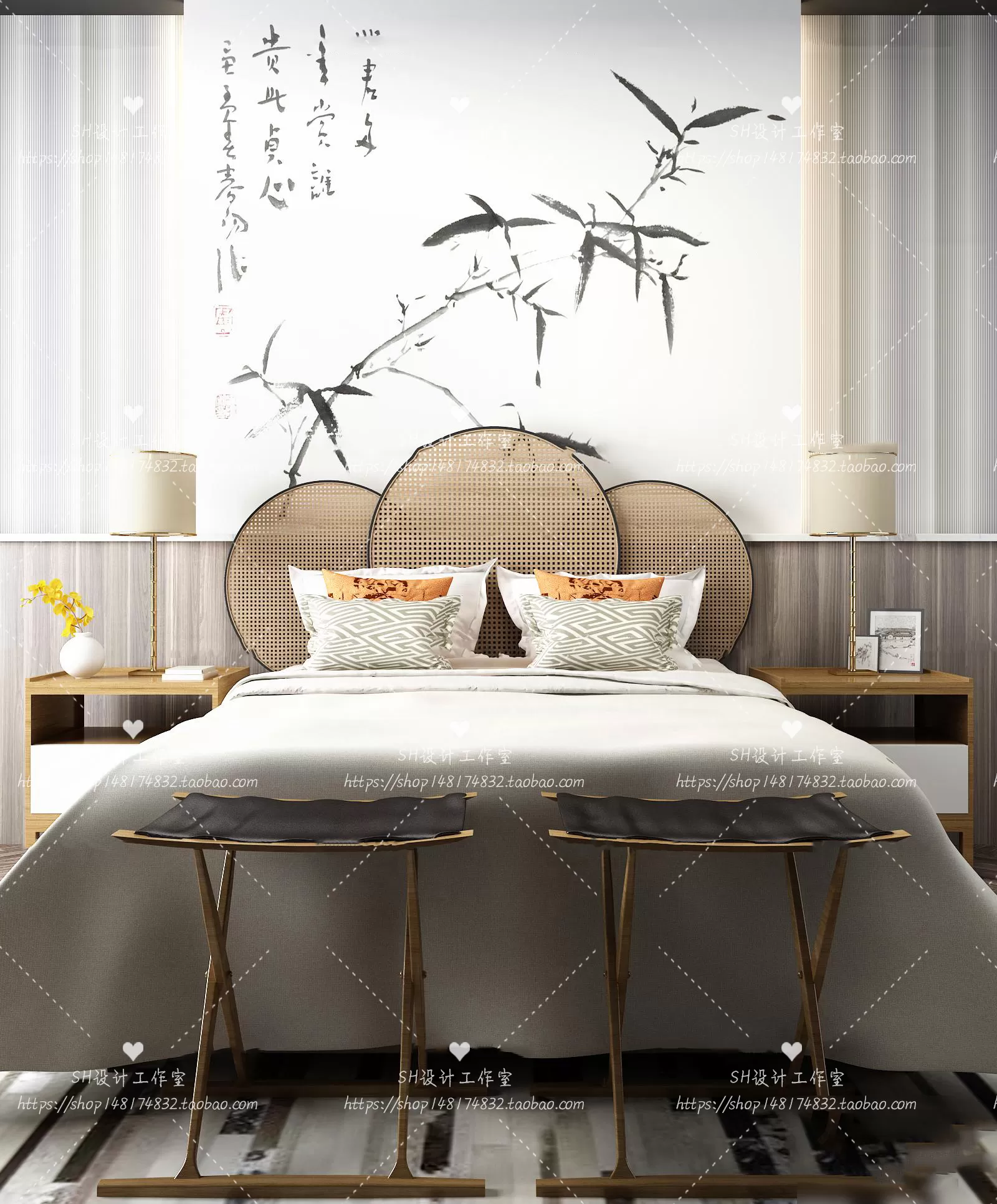 Bed – 3D Models – 1842