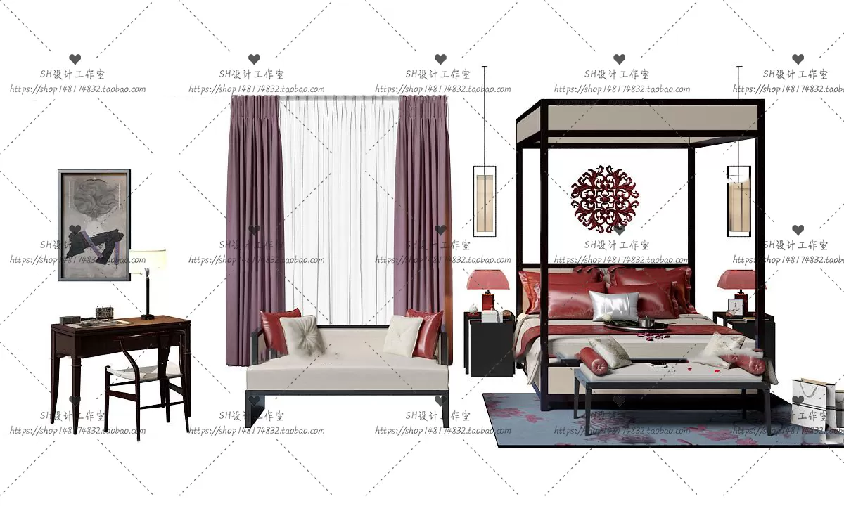 Bed – 3D Models – 1843