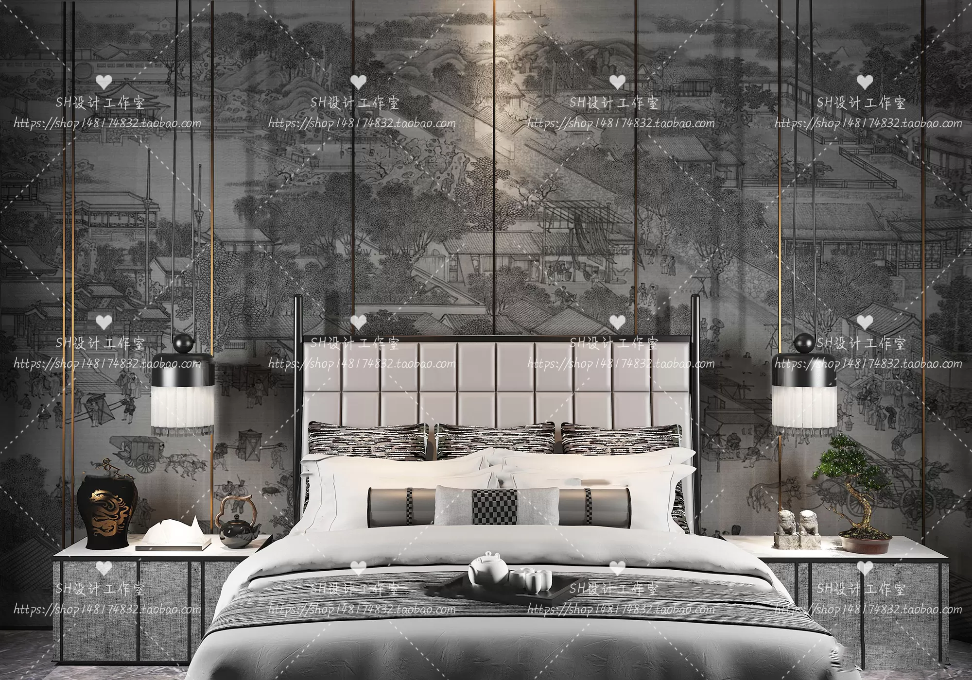 Bed – 3D Models – 1844