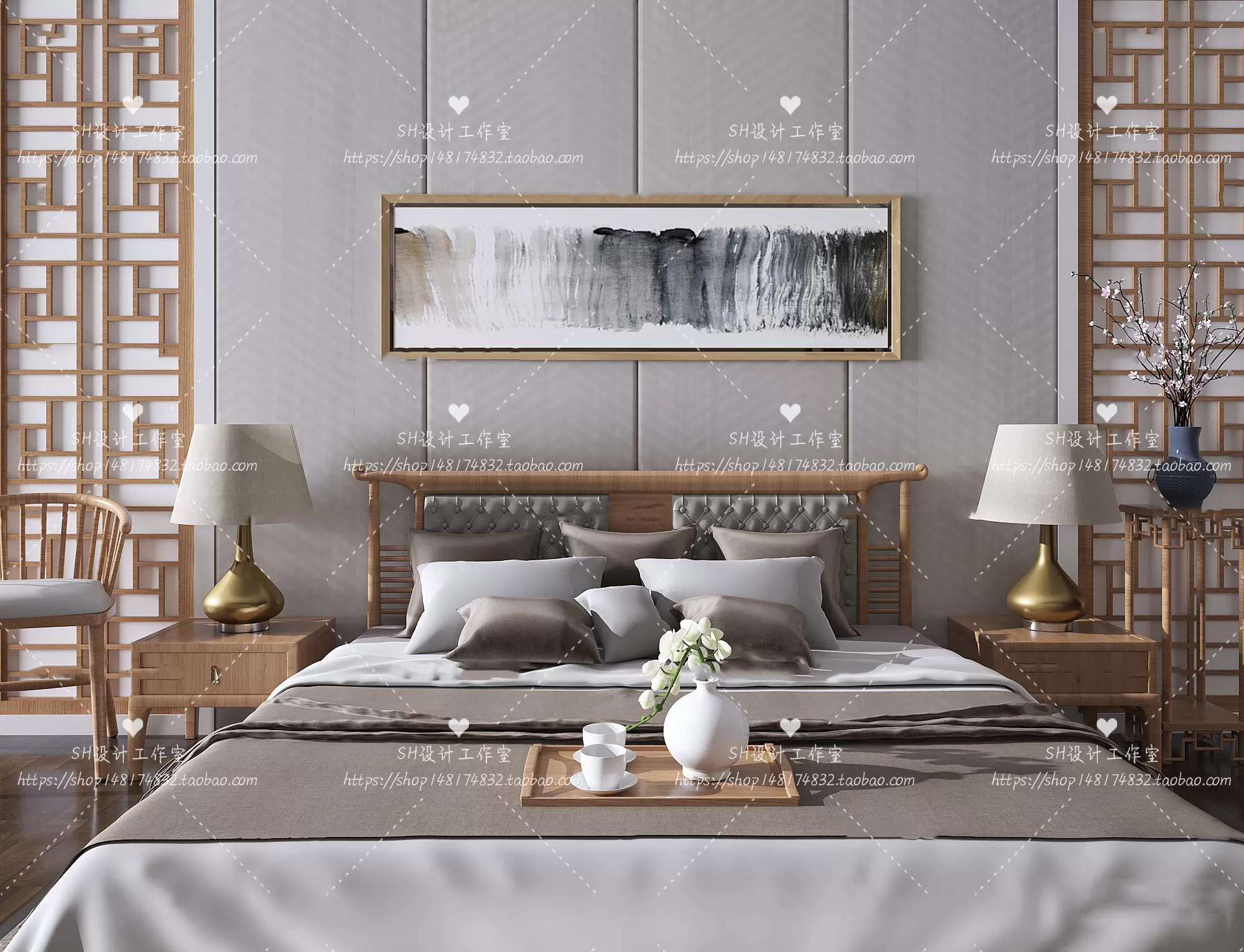 Bed – 3D Models – 1845