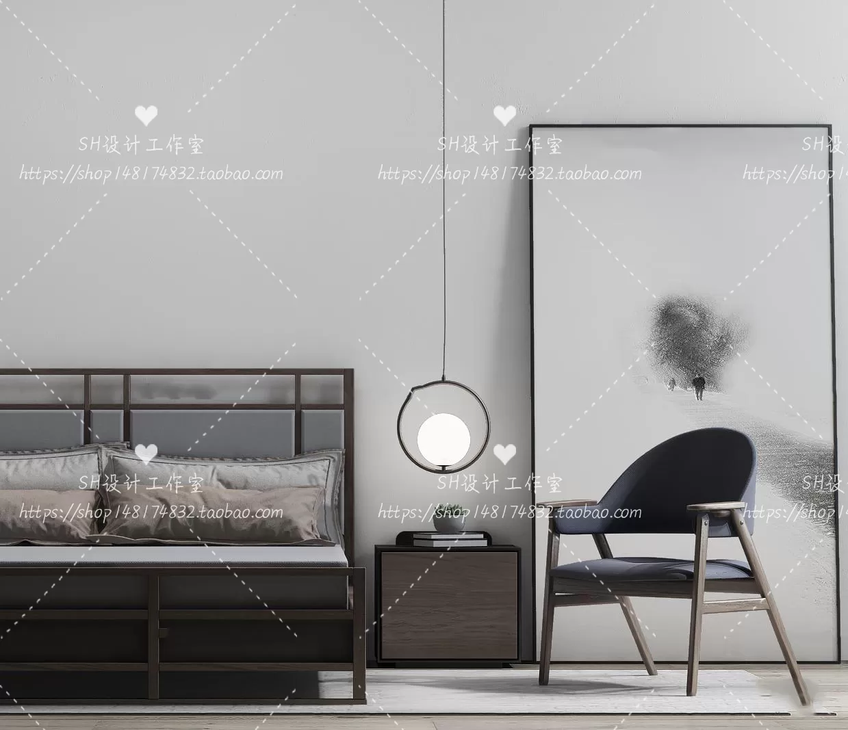 Bed – 3D Models – 1847