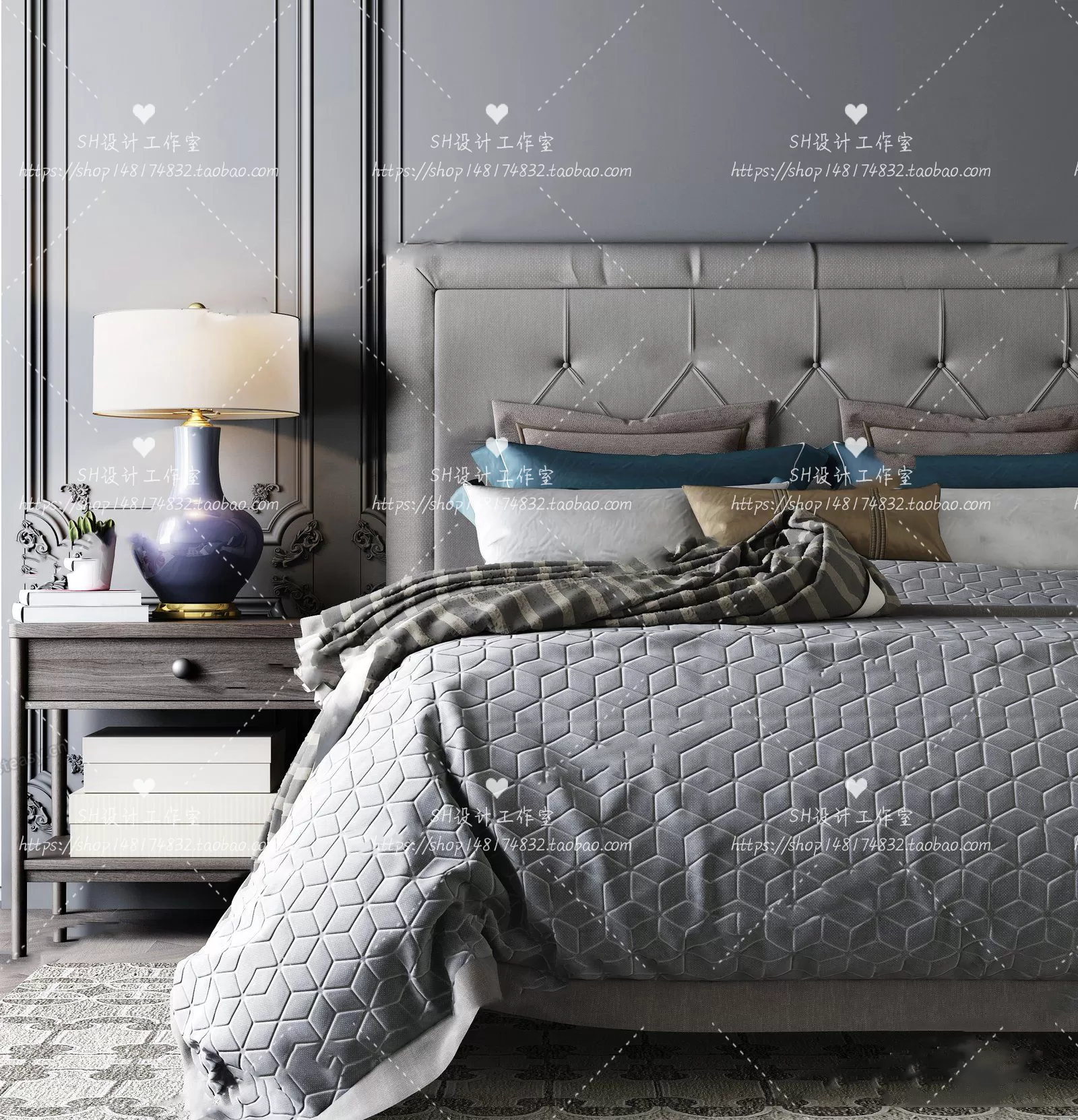 Bed – 3D Models – 1853