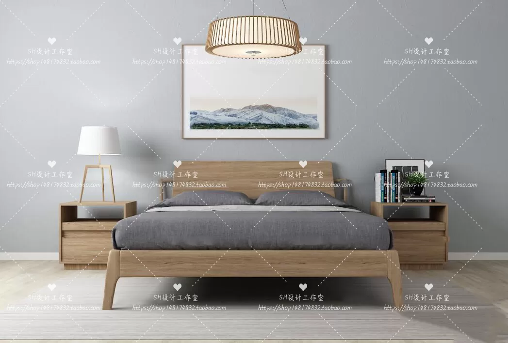 Bed – 3D Models – 1865