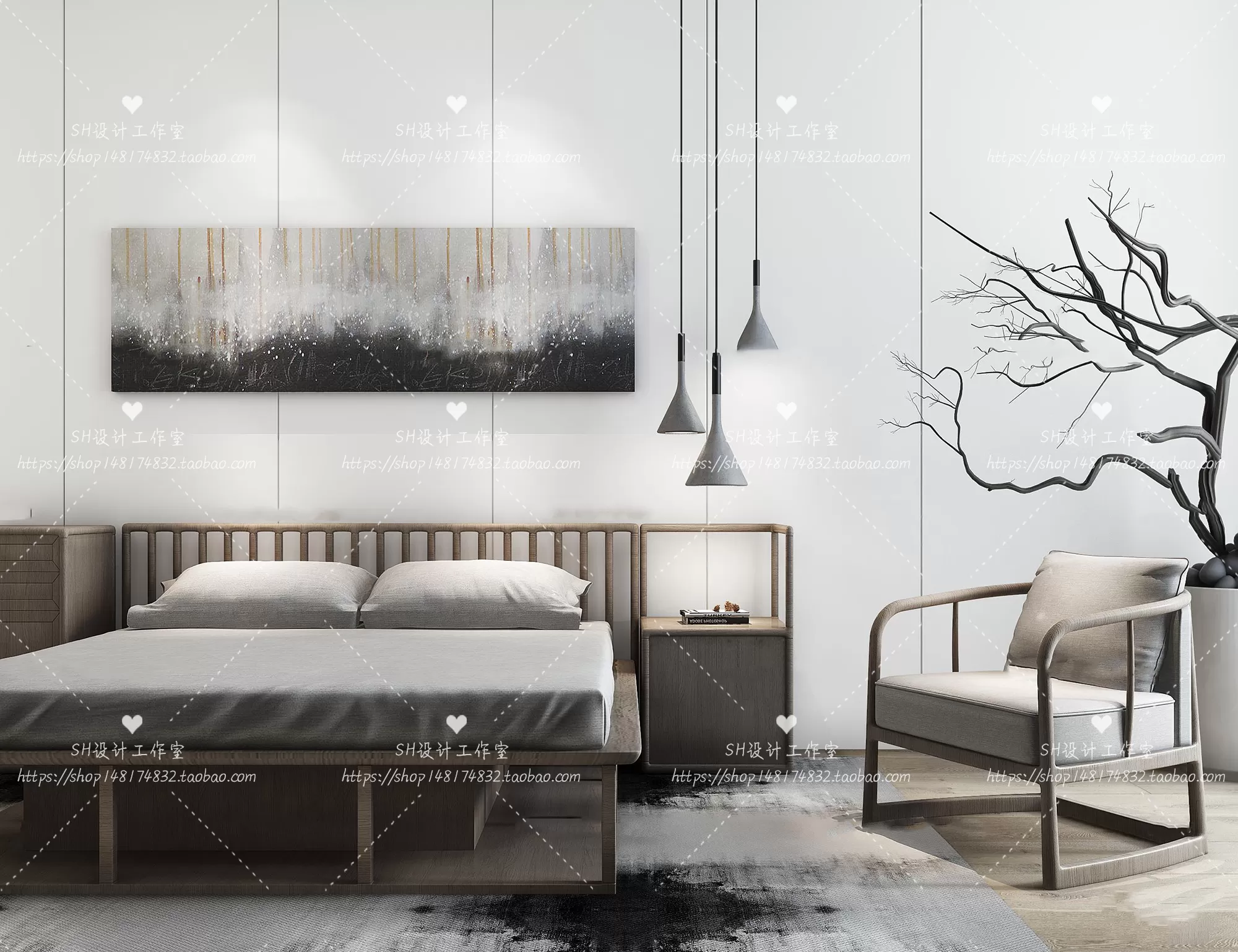 Bed – 3D Models – 1868