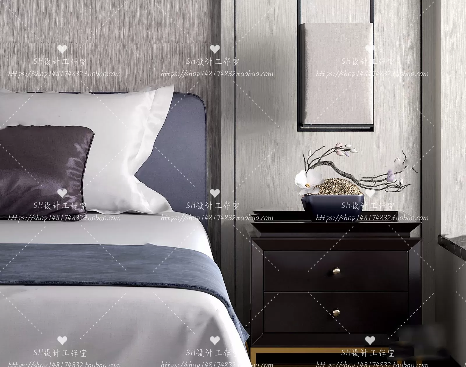 Bed – 3D Models – 1869