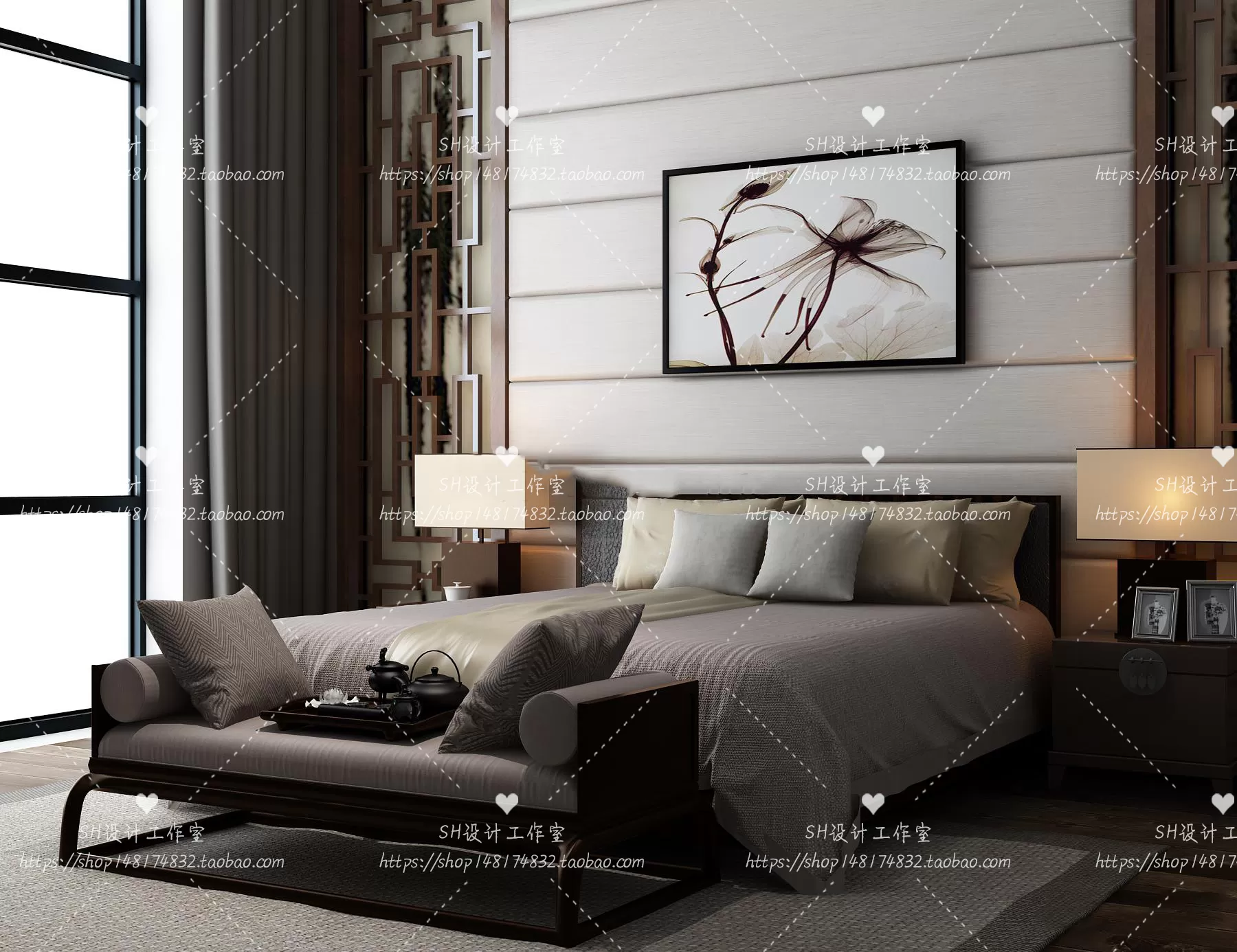 Bed – 3D Models – 1874