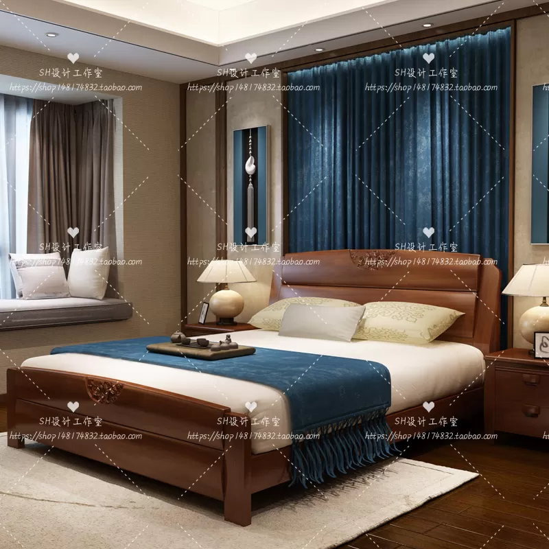 Bed – 3D Models – 1876