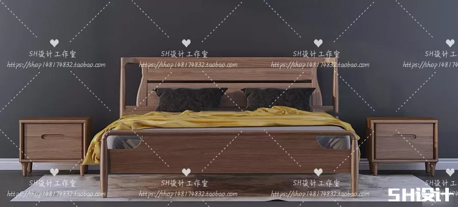 Bed – 3D Models – 1877