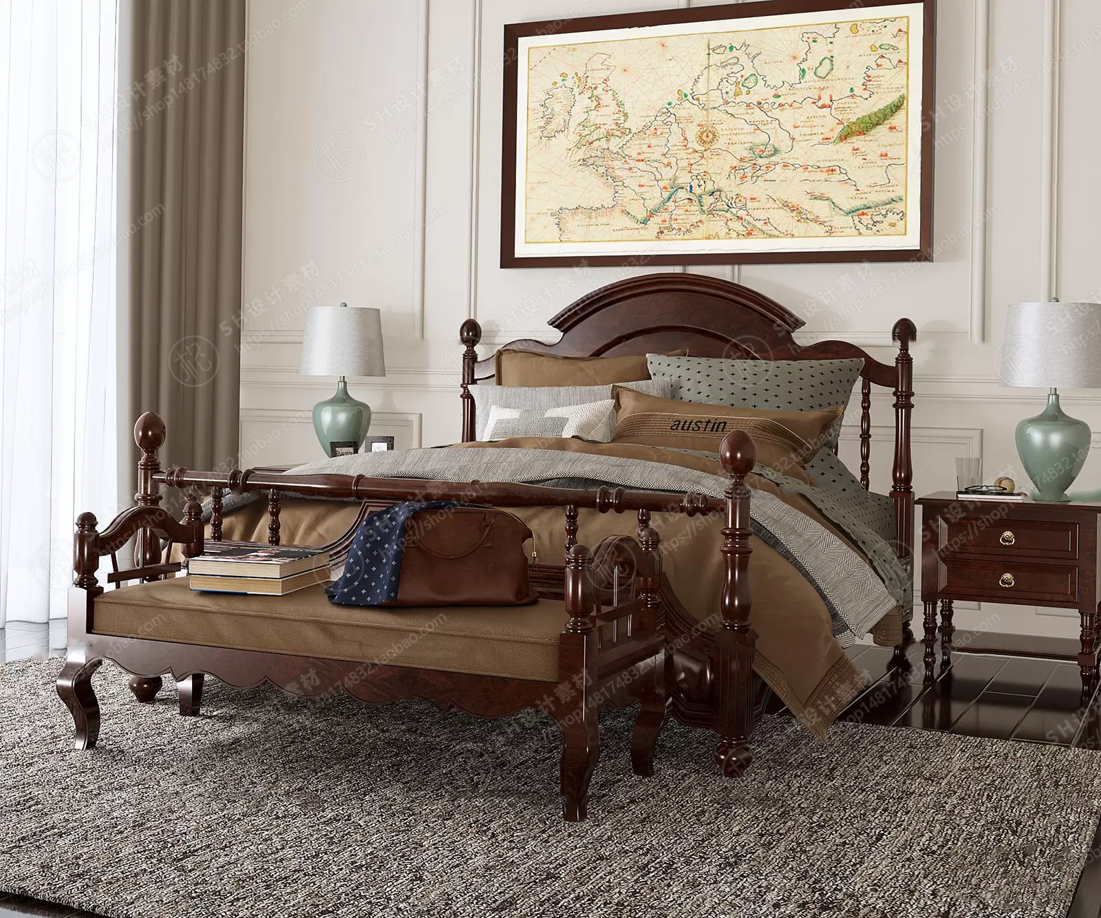 Bed – 3D Models – 1904