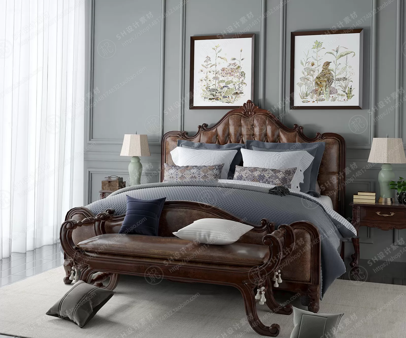 Bed – 3D Models – 1907