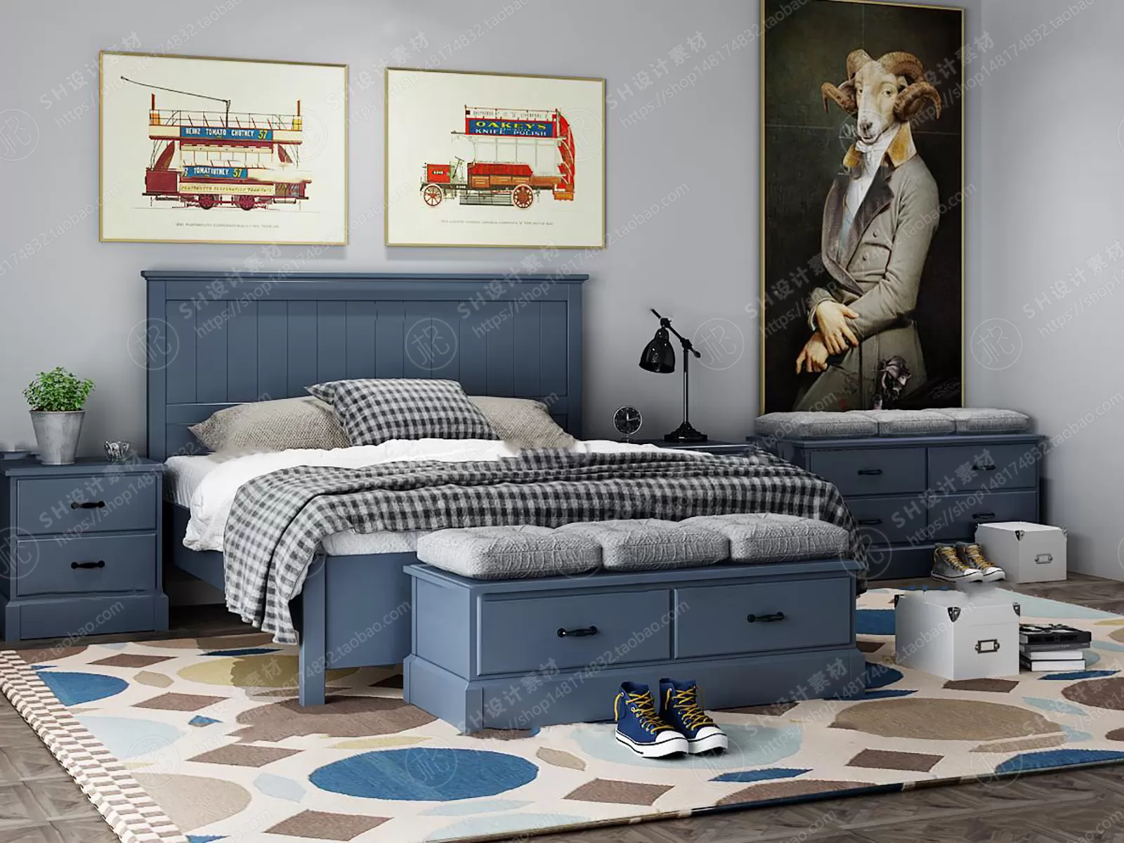 Bed – 3D Models – 1909