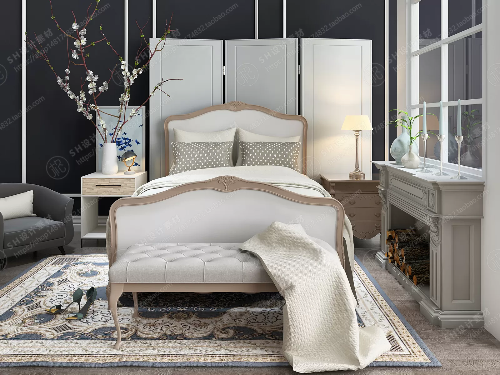 Bed – 3D Models – 1915