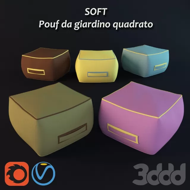 ATMOSPHERA Soft Pouf da giardino quadrato – 206655