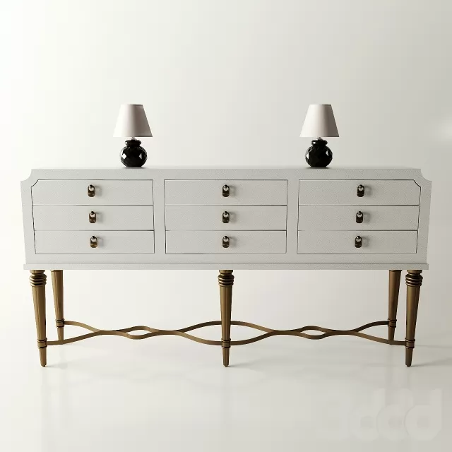 Aubree 6 Drawer Console and Daniela Accent Lamp – 206683