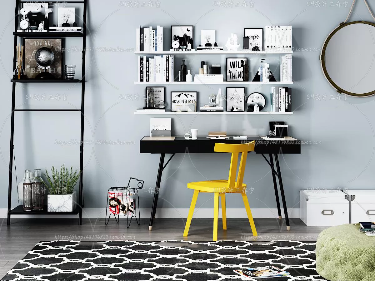 Study Desk – 3D Models – 2212