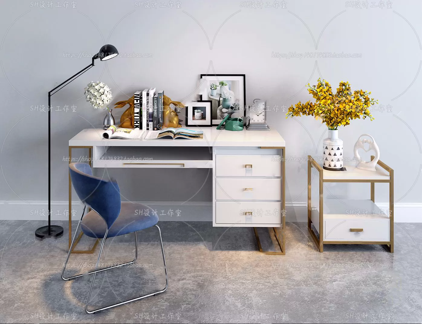 Study Desk – 3D Models – 2215