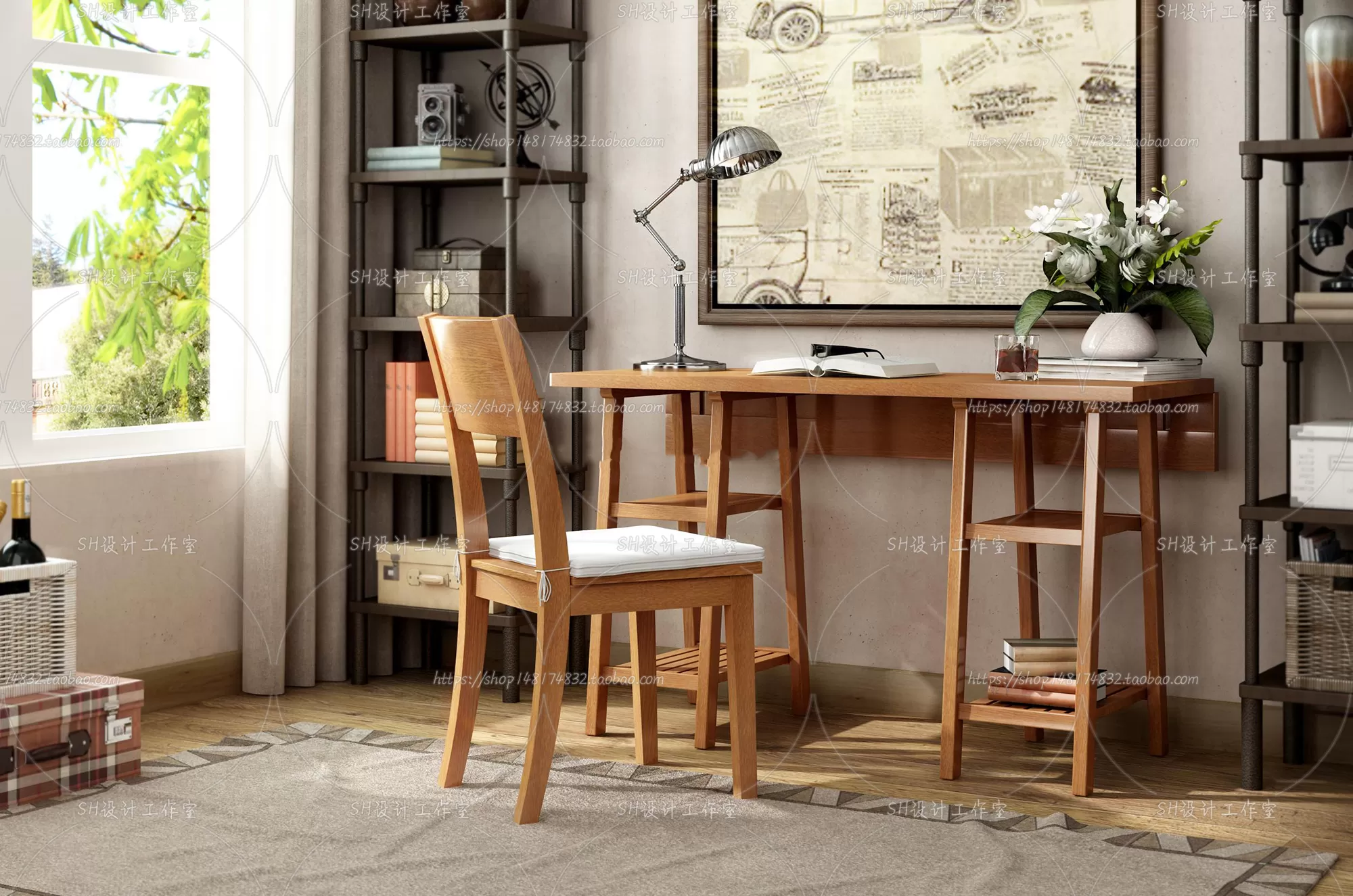 Study Desk – 3D Models – 2218