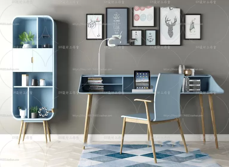 Study Desk – 3D Models – 2223