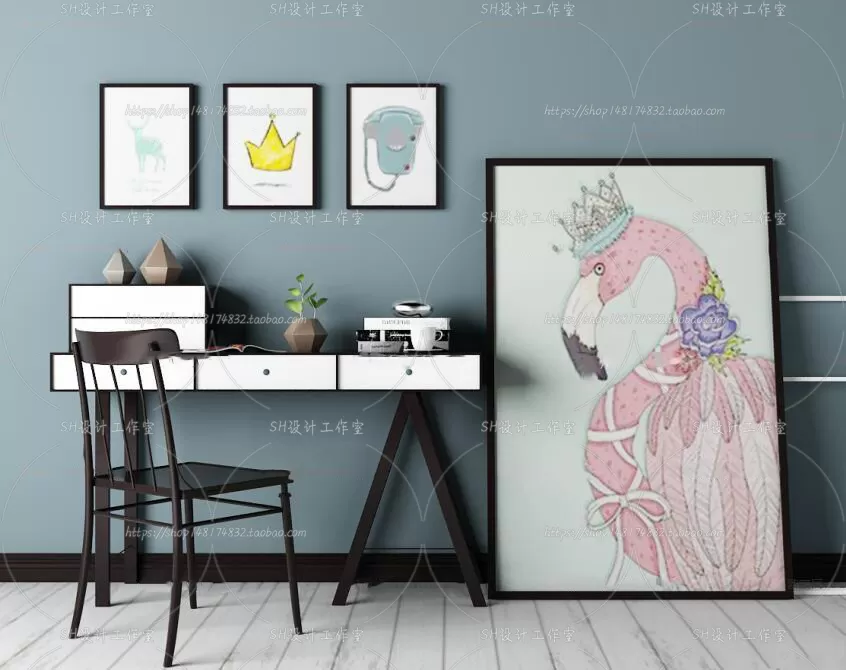 Study Desk – 3D Models – 2224