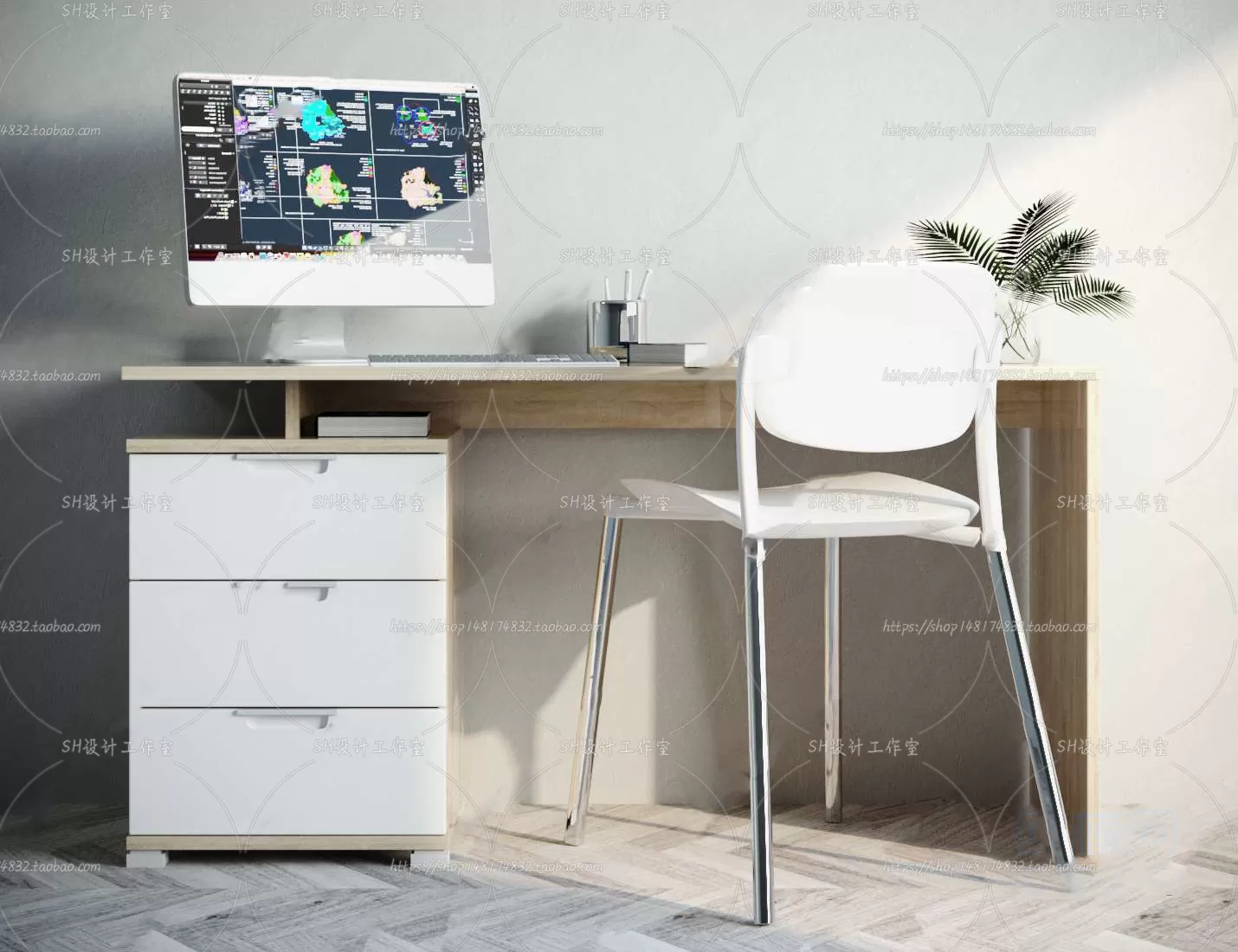 Study Desk – 3D Models – 2227