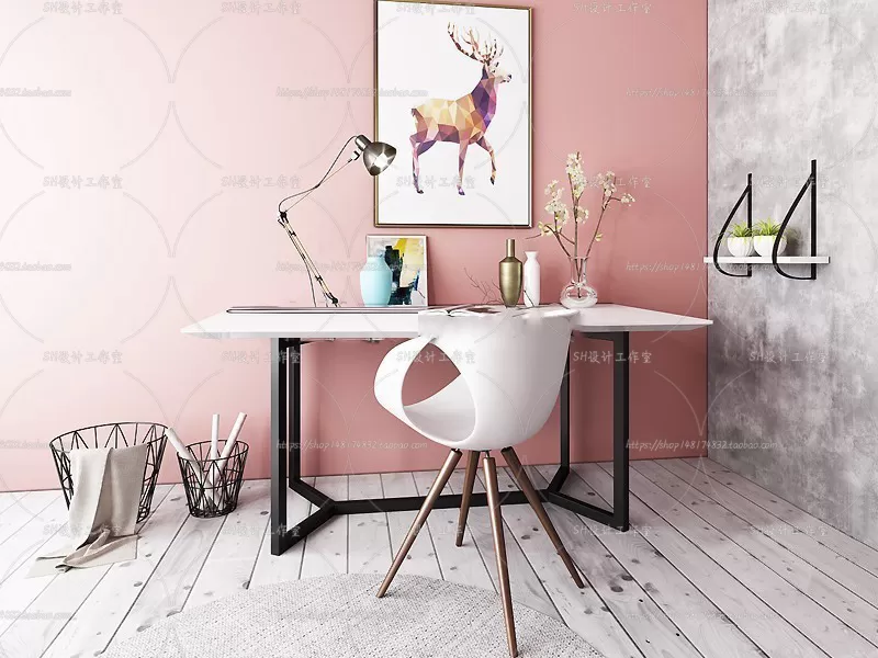 Study Desk – 3D Models – 2237