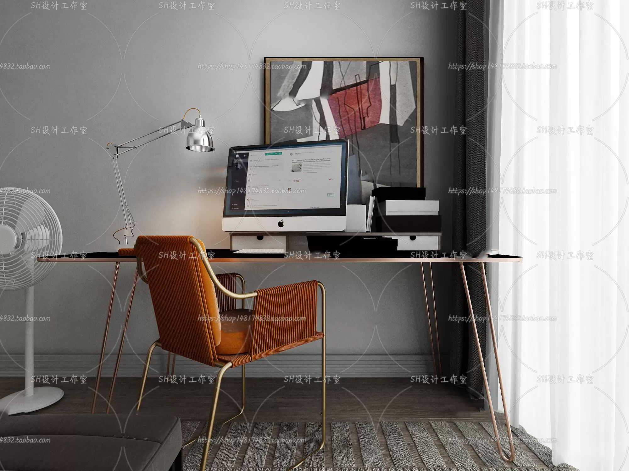 Study Desk – 3D Models – 2239