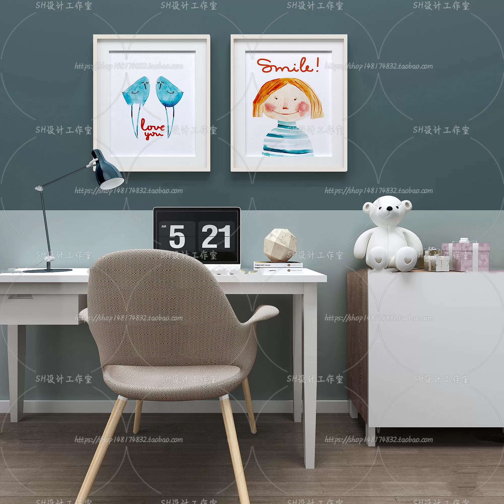 Study Desk – 3D Models – 2240