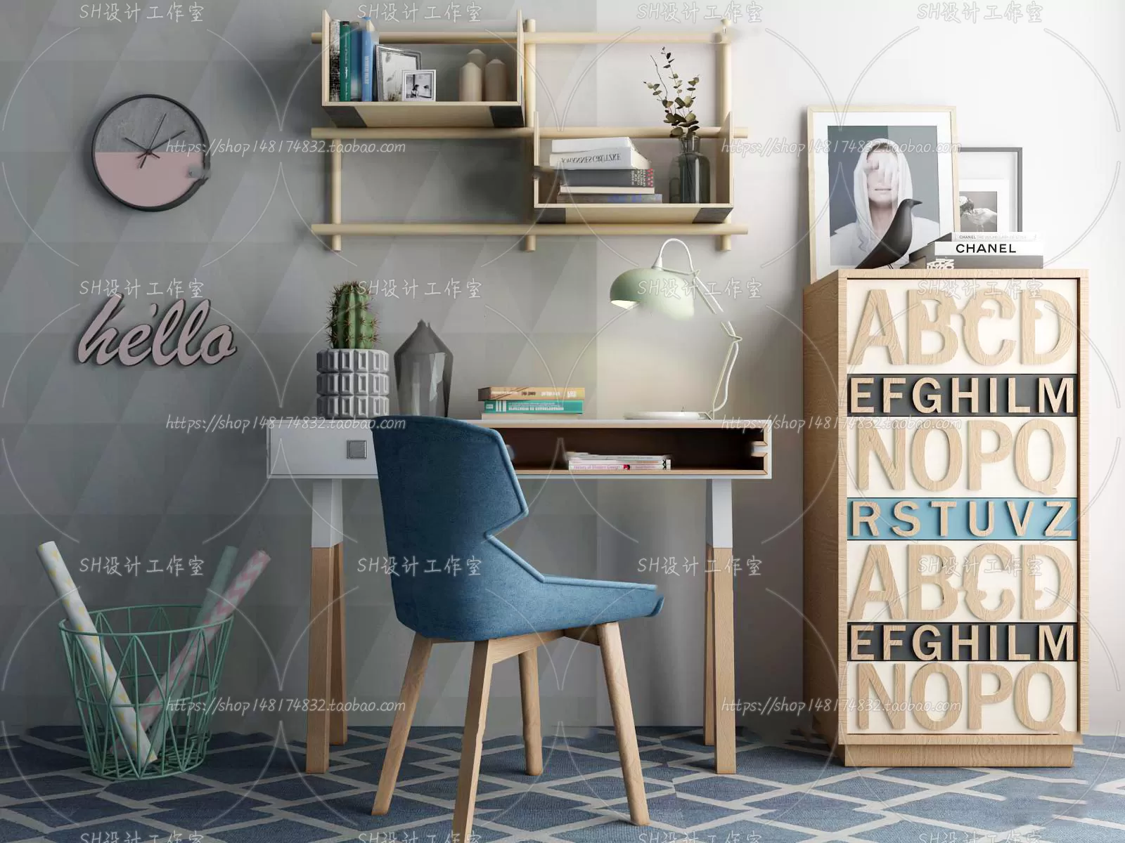 Study Desk – 3D Models – 2248