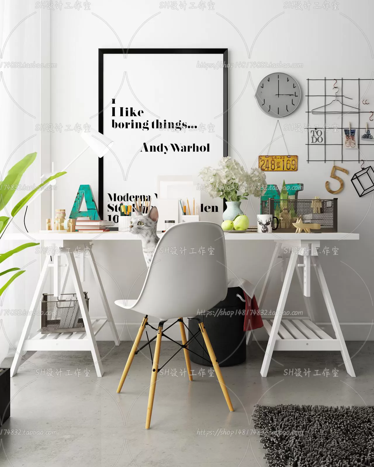 Study Desk – 3D Models – 2250