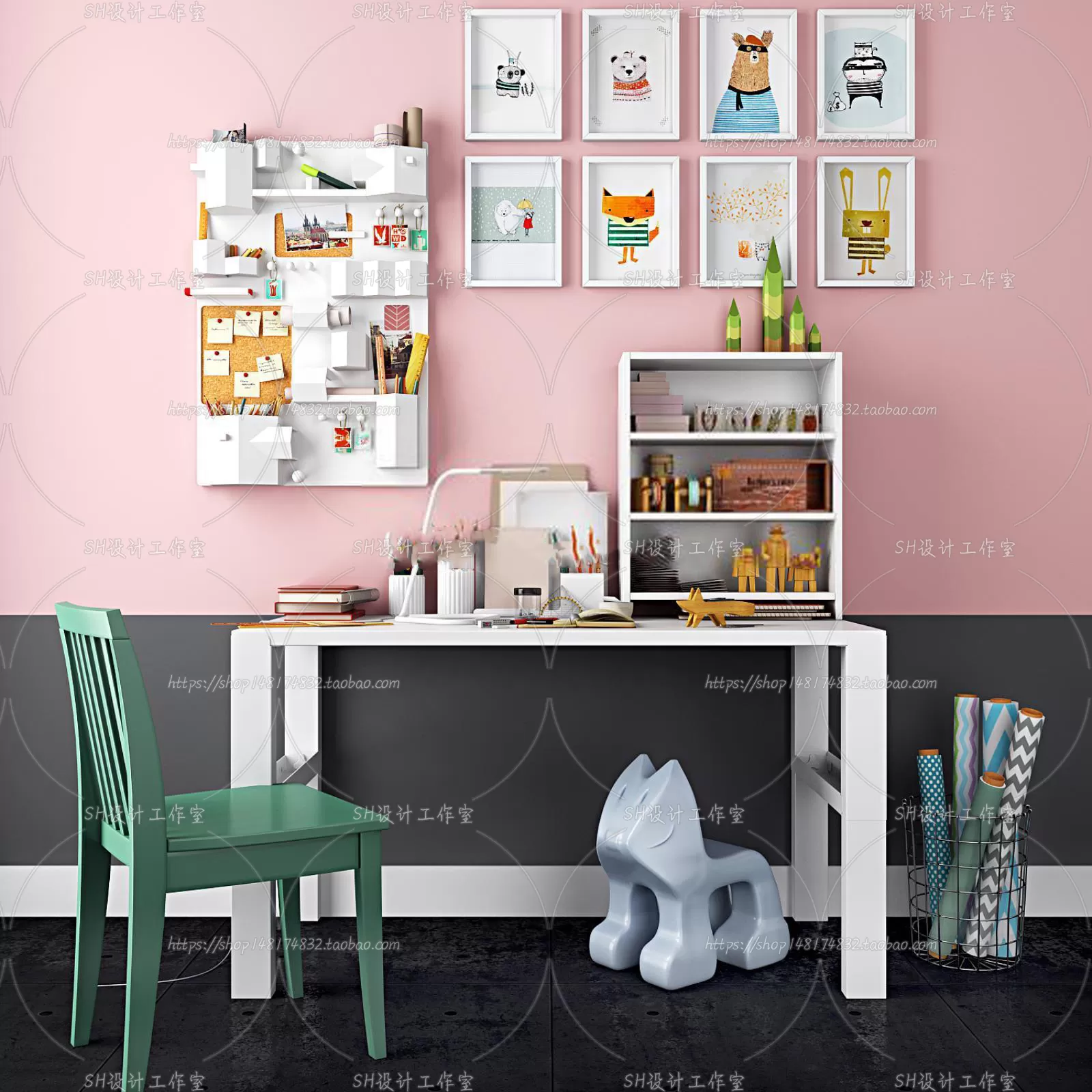 Study Desk – 3D Models – 2255