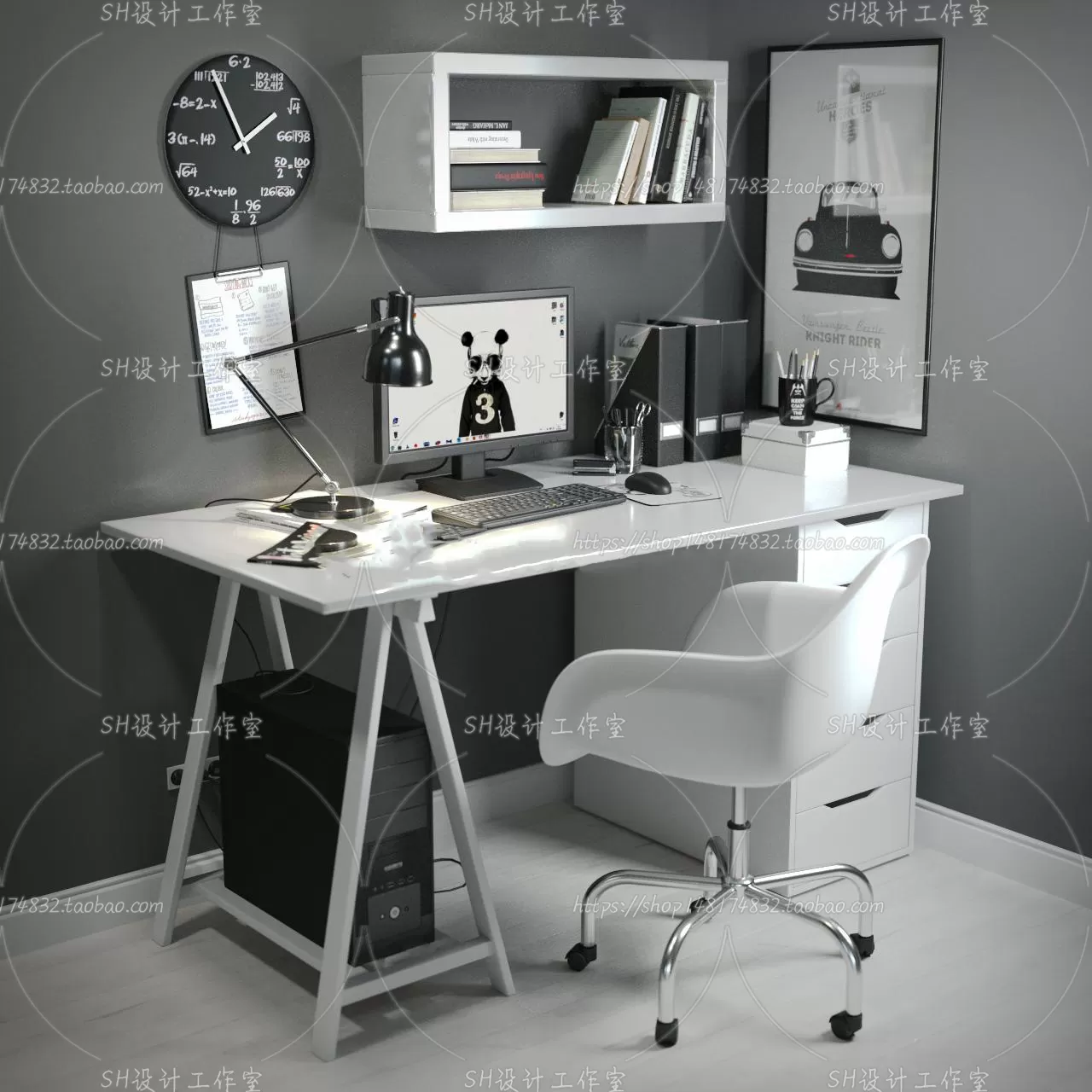 Study Desk – 3D Models – 2263 Study Desk – 3D Models – 2263