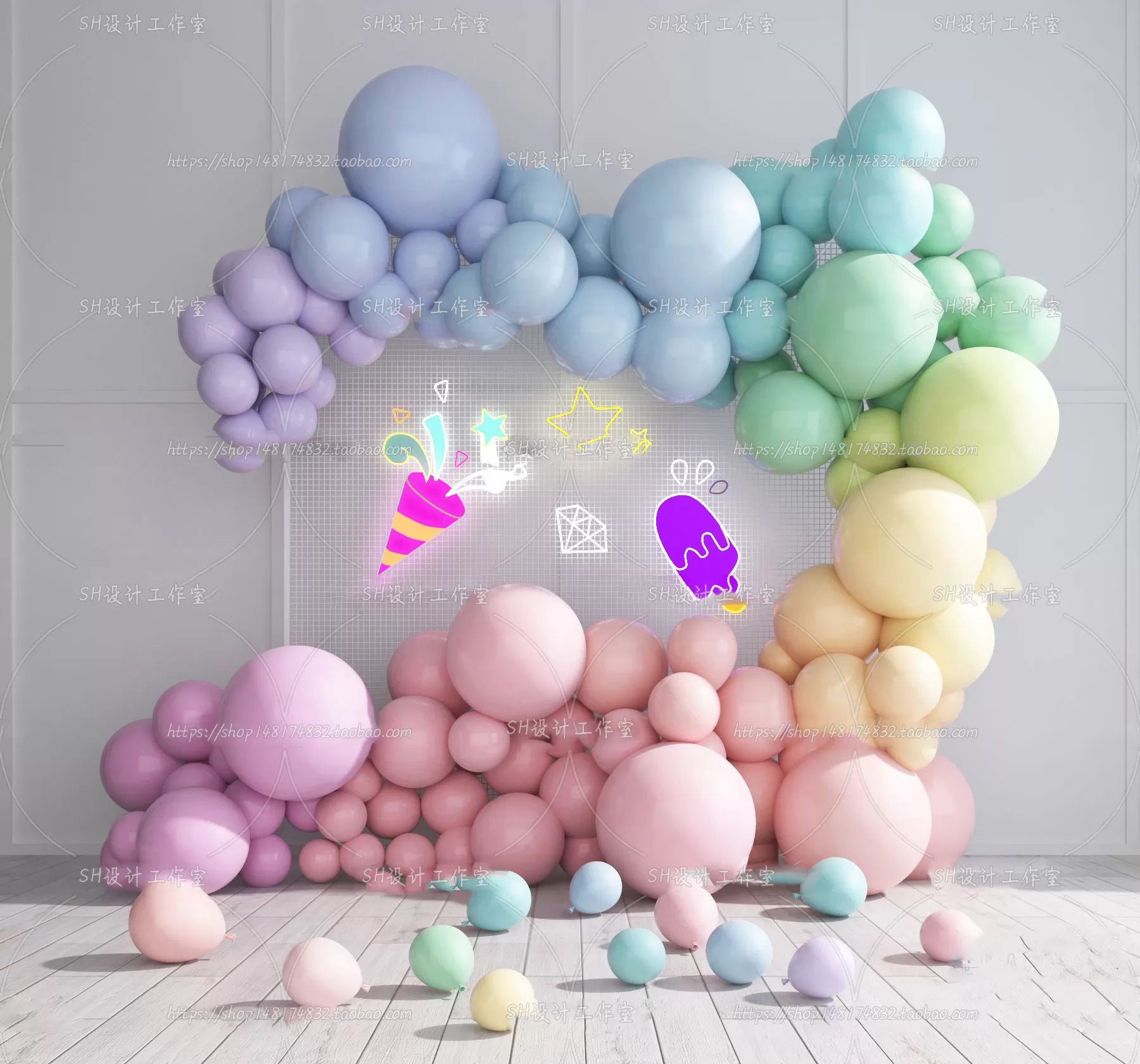 Balloon Floral – 3D Models – 0016
