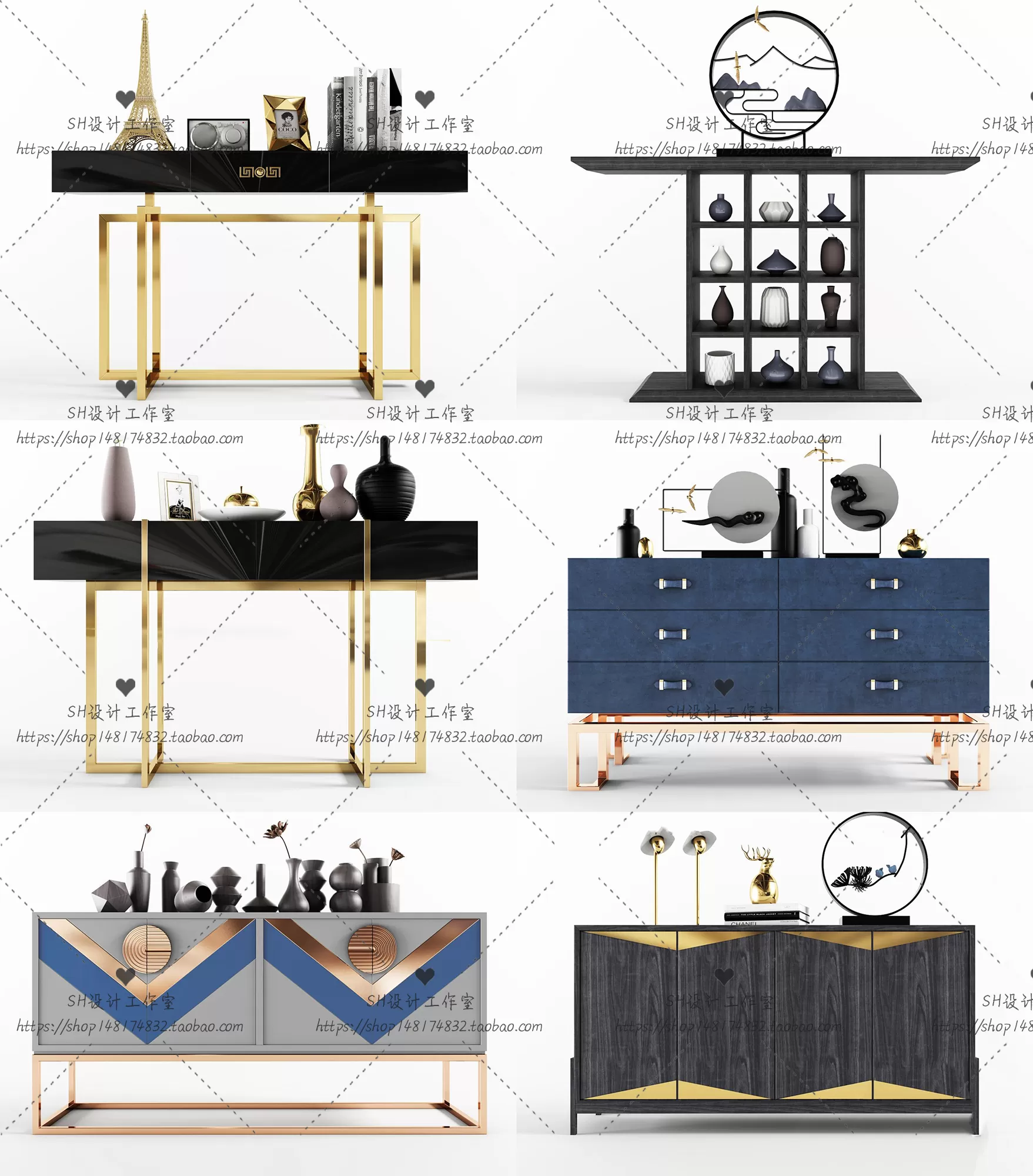 Side Cabinets – 3D Models – 0158