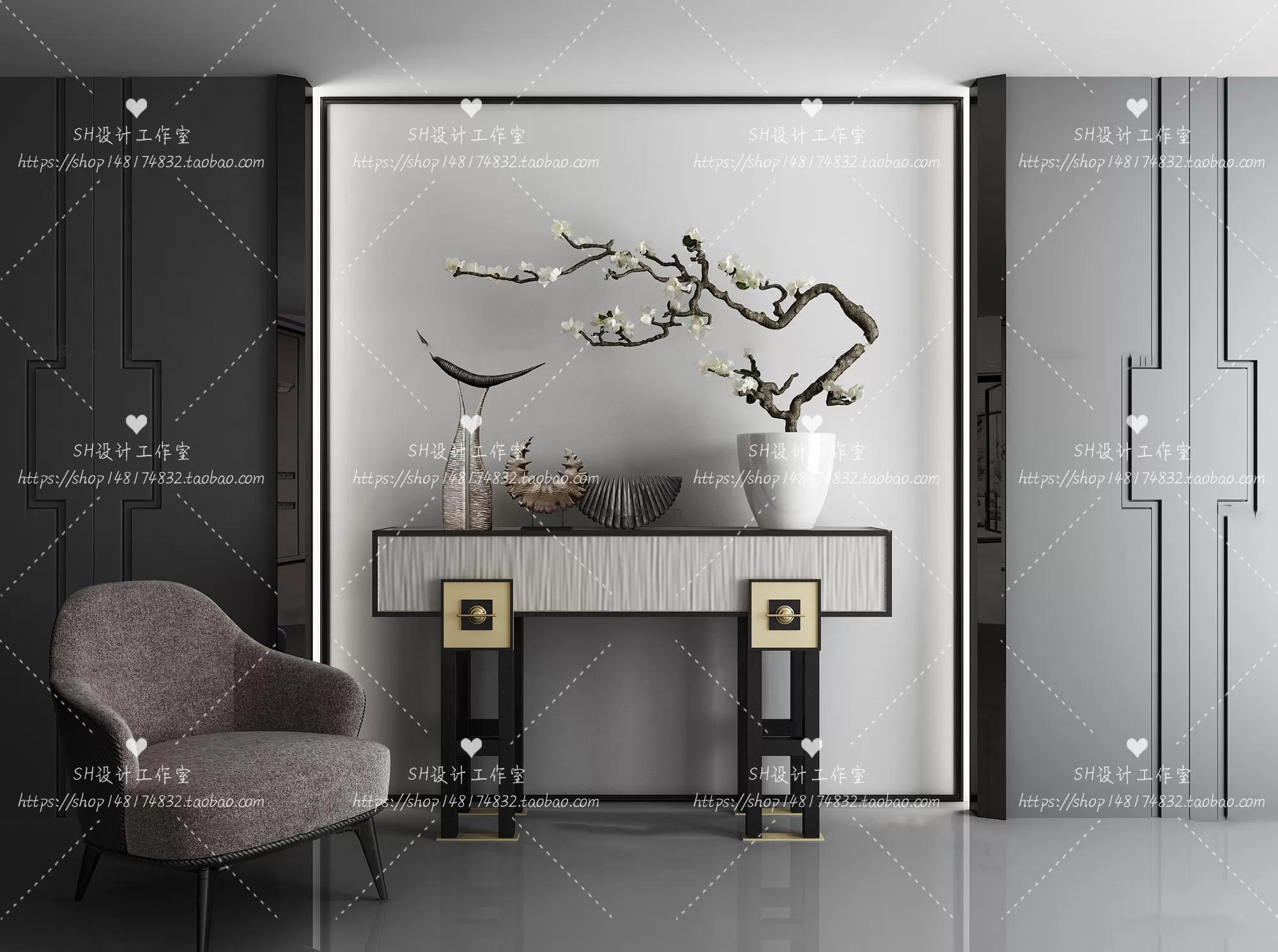 Side Cabinets – 3D Models – 0170