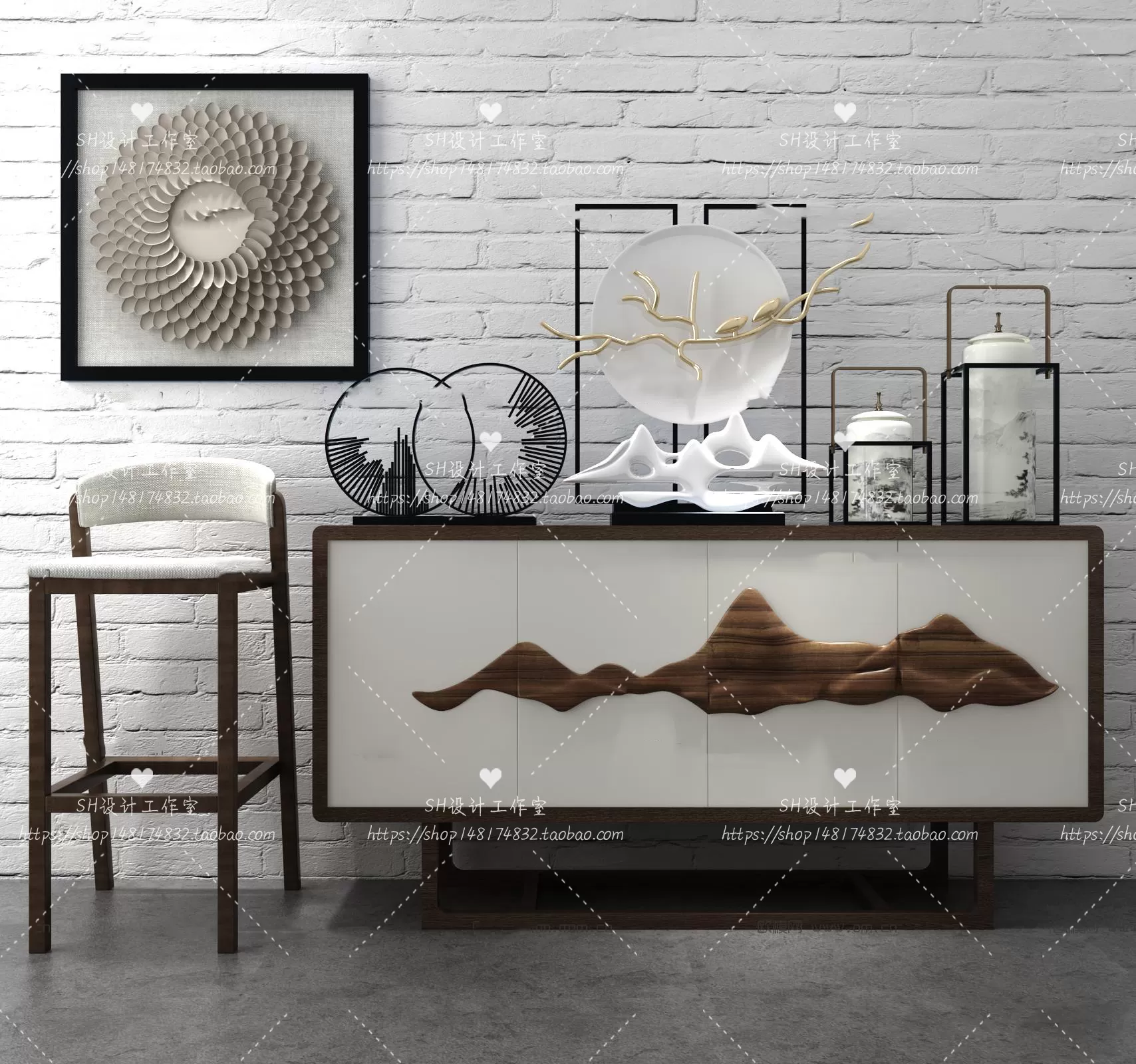 Side Cabinets – 3D Models – 0195